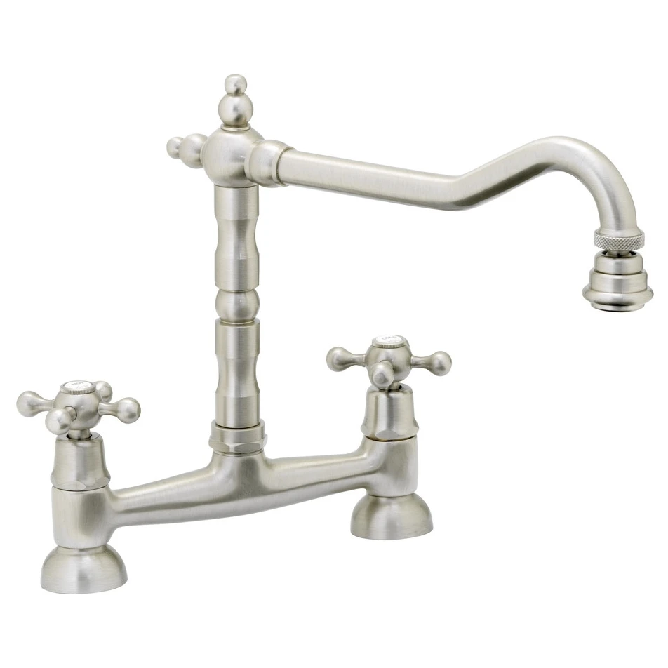 Abode Melford Bridge Kitchen Mixer Tap Brushed Nickel 3 Abode Melford Bridge Kitchen Mixer Tap Brushed Nickel