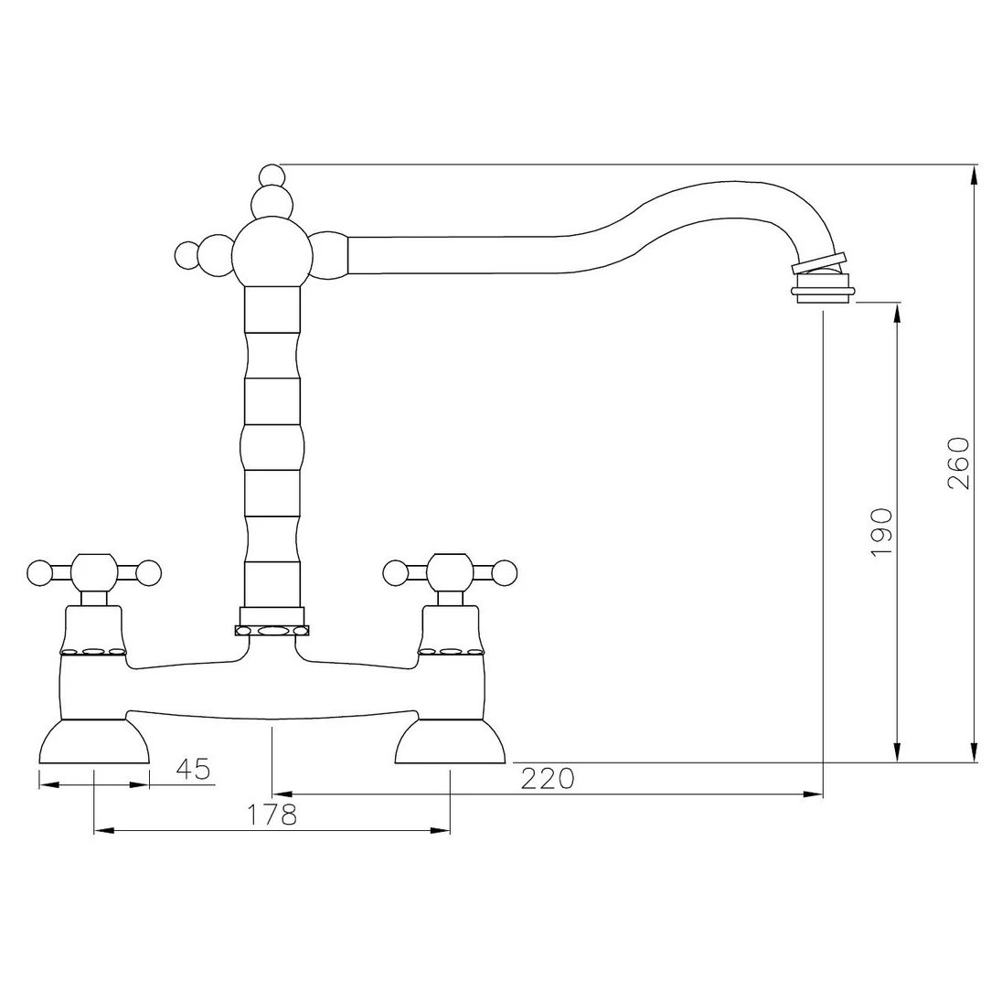 Abode Melford Bridge Kitchen Mixer Tap Brushed Nickel 4 Abode Melford Bridge Kitchen Mixer Tap Brushed Nickel - Image 2