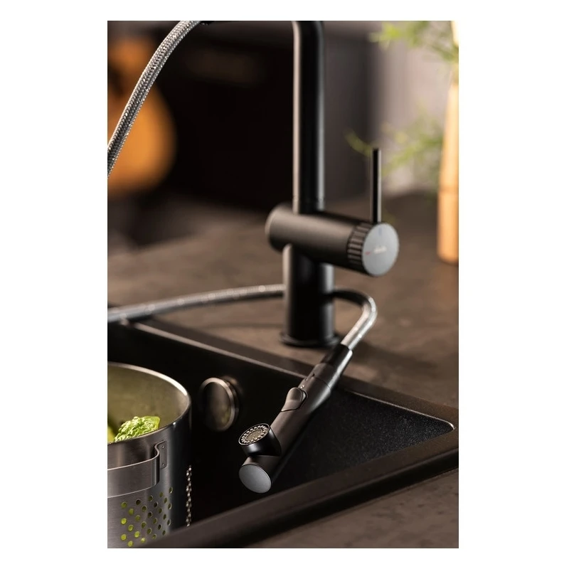 Abode Fraction Pull-Out Kitchen Mixer Tap Matt Black 8 Abode Fraction Pull-Out Kitchen Mixer Tap Matt Black - Image 6