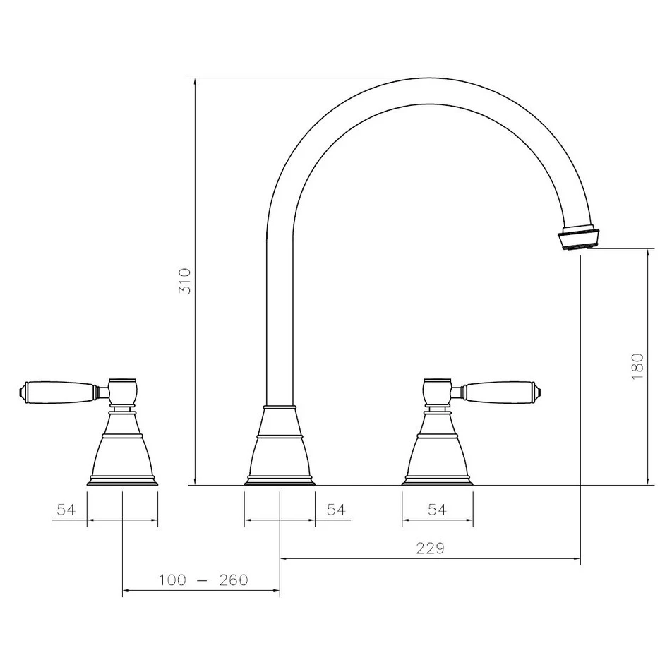 Abode Astbury 3 Part Kitchen Mixer Tap Forged Brass 4 Abode Astbury 3 Part Kitchen Mixer Tap Forged Brass - Image 2