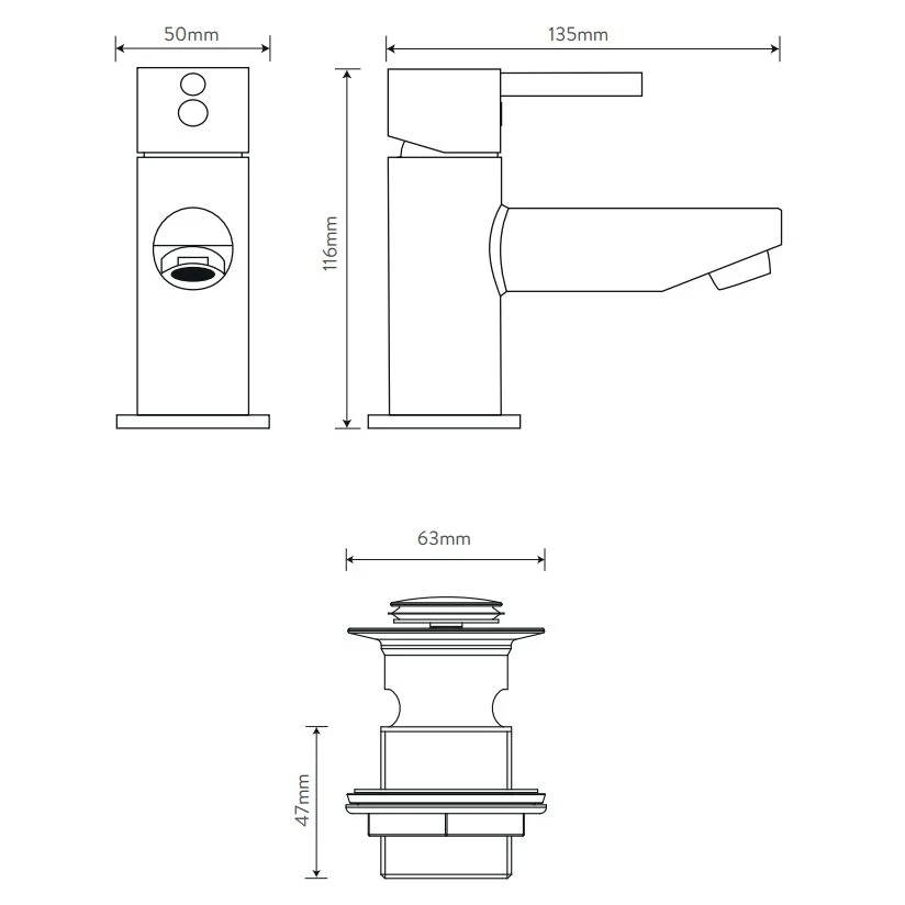 Aqualisa Uptown Small Basin Tap Chrome 4 Aqualisa Uptown Small Basin Tap Chrome - Image 2