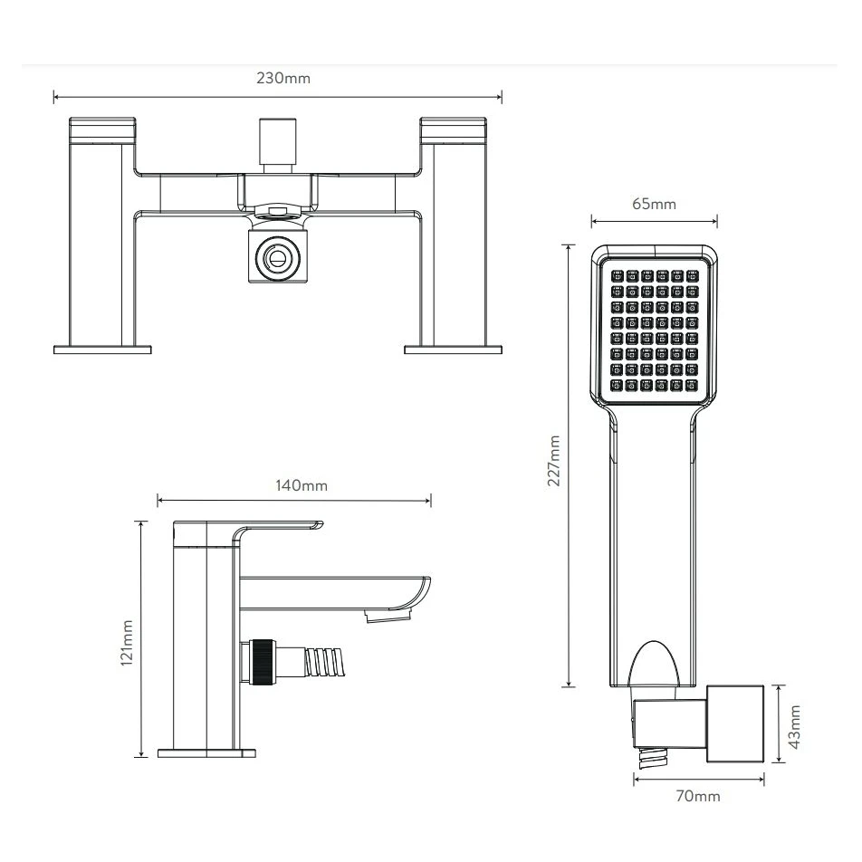 Aqualisa Downtown Bath Shower Mixer Tap Chrome 4 Aqualisa Downtown Bath Shower Mixer Tap Chrome - Image 2