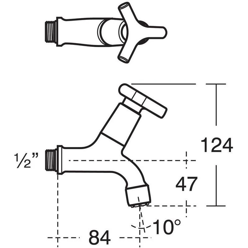 Armitage Shanks Nimbus 21 Bib Taps Anti Vandal Outlet B1673 4 Armitage Shanks Nimbus 21 Bib Taps Anti Vandal Outlet B1673 - Image 2