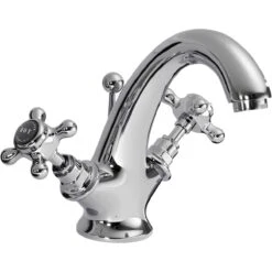 Bayswater Black Mono Basin Mixer With Crosshead & Hex Collar