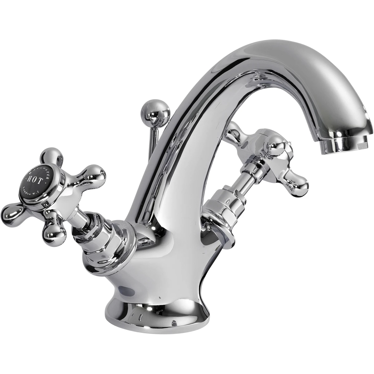Bayswater Black Mono Basin Mixer With Crosshead & Hex Collar 3 Bayswater Black Mono Basin Mixer With Crosshead & Hex Collar