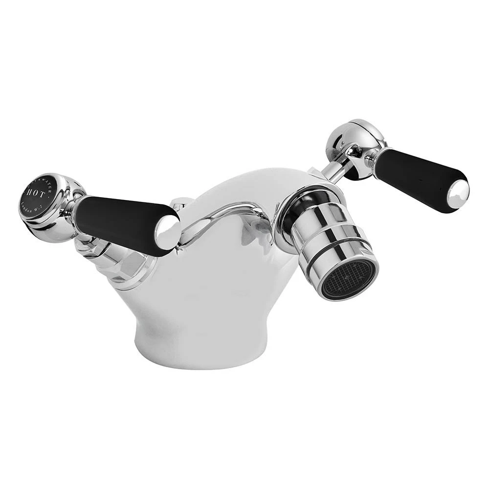 Bayswater Black Mono Bidet Mixer With Lever & Hex Collar