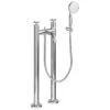 Burlington Riviera Floor Bath Shower Mixer With Handset -Deals Bathroom Store burlington riv4chr riv15chr