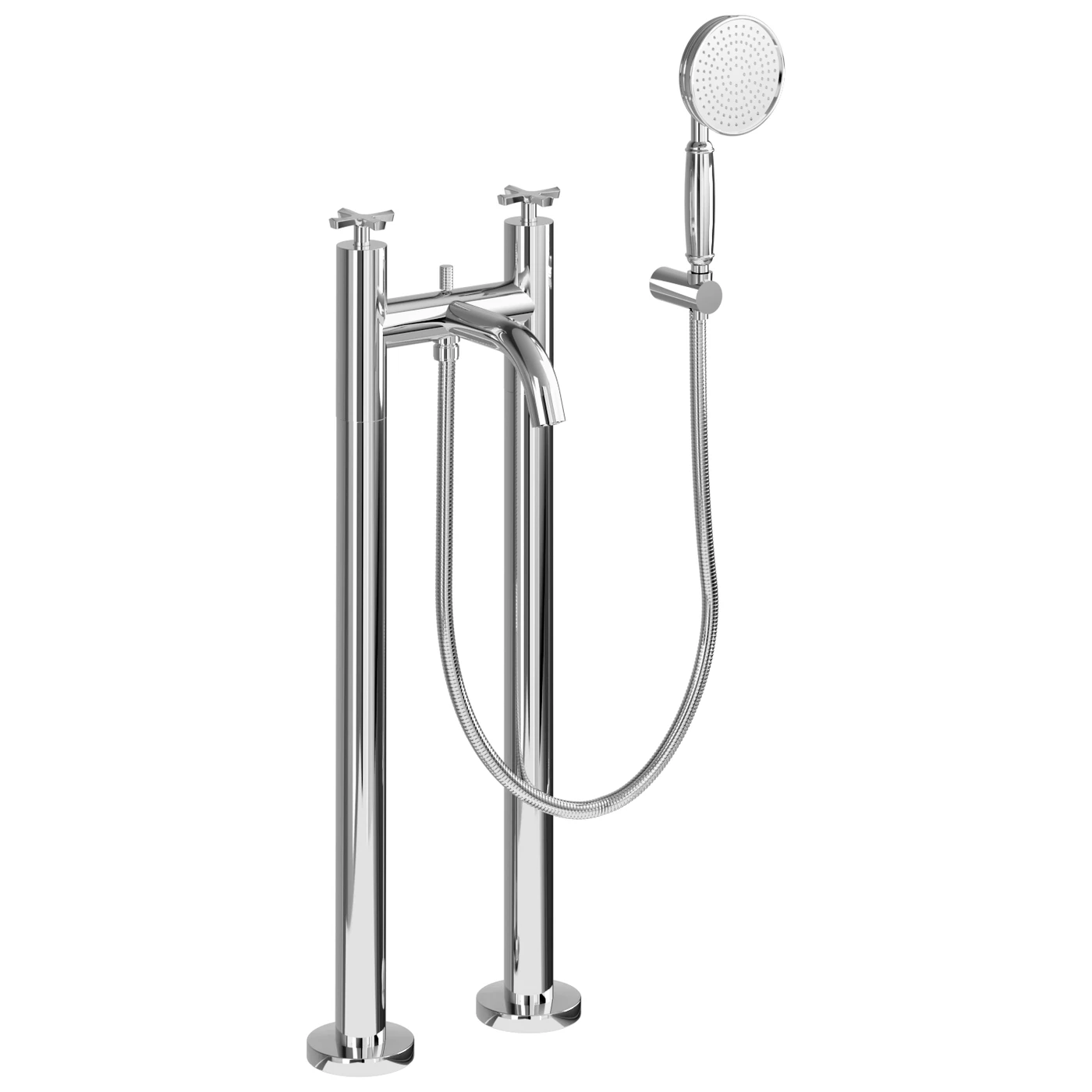 Burlington Riviera Floor Bath Shower Mixer With Handset 3 Burlington Riviera Floor Bath Shower Mixer With Handset
