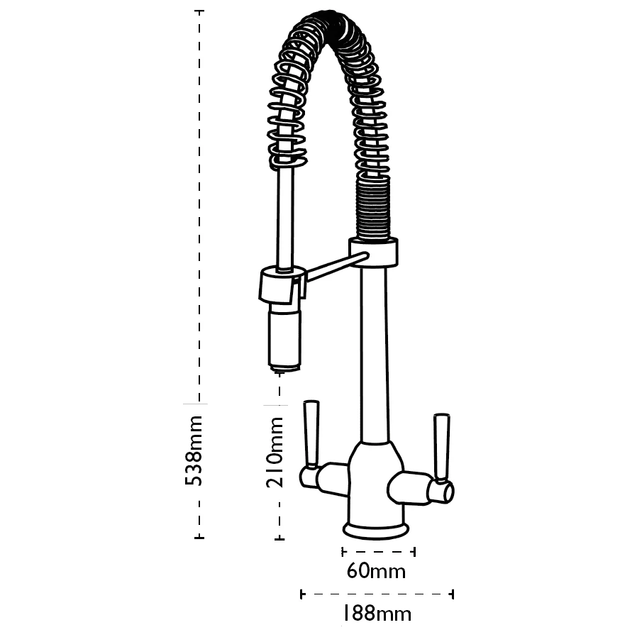 Carron Phoenix Dante Pro Professional Style Kitchen Sink Mixer Tap 4 Carron Phoenix Dante Pro Professional Style Kitchen Sink Mixer Tap - Image 2