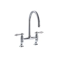Clearwater Elegance Bridge Mixer With Swivel Spout Brushed