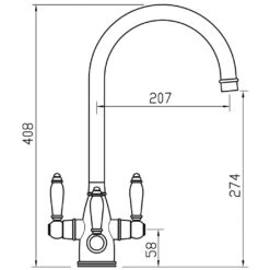 Clearwater Krypton Tri-Spa Kitchen Cold Filter Tap Chrome -Deals Bathroom Store clearwater kr2cp 4