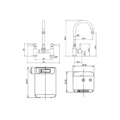 Ellsi 3 In 1 Traditional Bridge Hot Water Kitchen Mixer Matt Black/White 6 Ellsi 3 In 1 Traditional Bridge Hot Water Kitchen Mixer Matt Black/White -Deals Bathroom Store ellsi pdt 000225 215 52 2