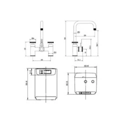 Ellsi 3 In 1 Industrial Bridge Hot Water Kitchen Sink Mixer Matt Black -Deals Bathroom Store ellsi pdt 000255 215 52 2