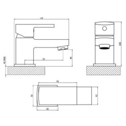 Essential Paron Mini Basin Mixer With Click Waste Matt Black -Deals Bathroom Store essential et1109 3