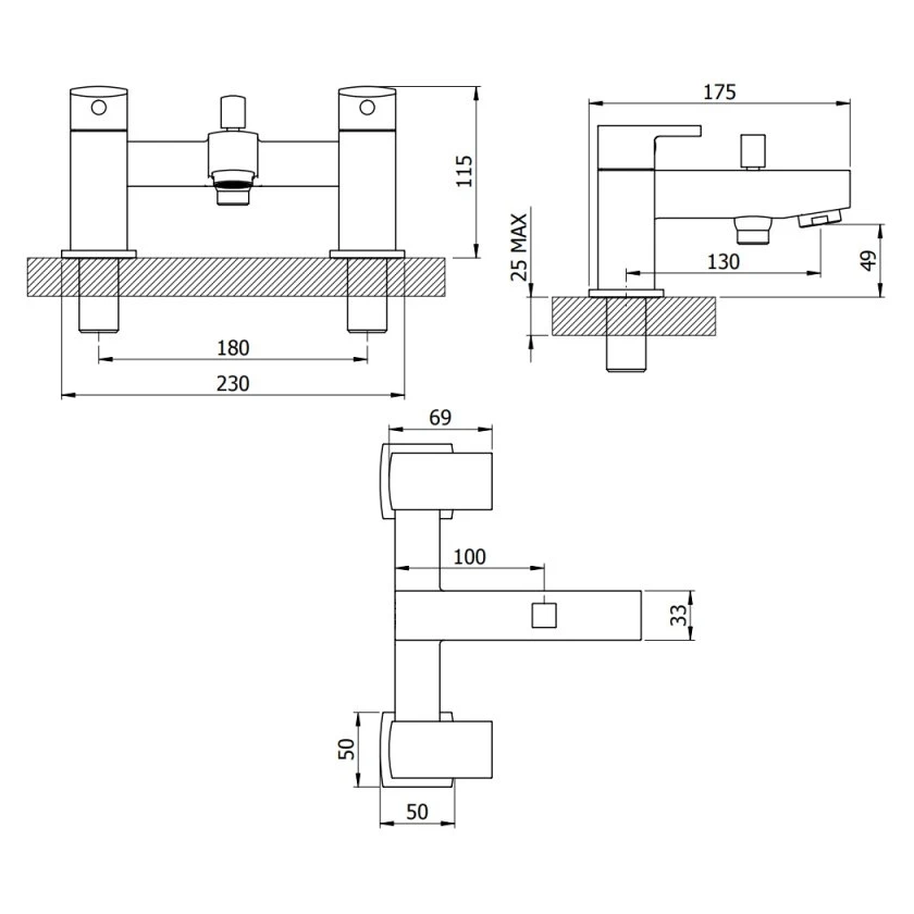 Essential Paron Bath Shower Mixer Matt Black 4 Essential Paron Bath Shower Mixer Matt Black - Image 2