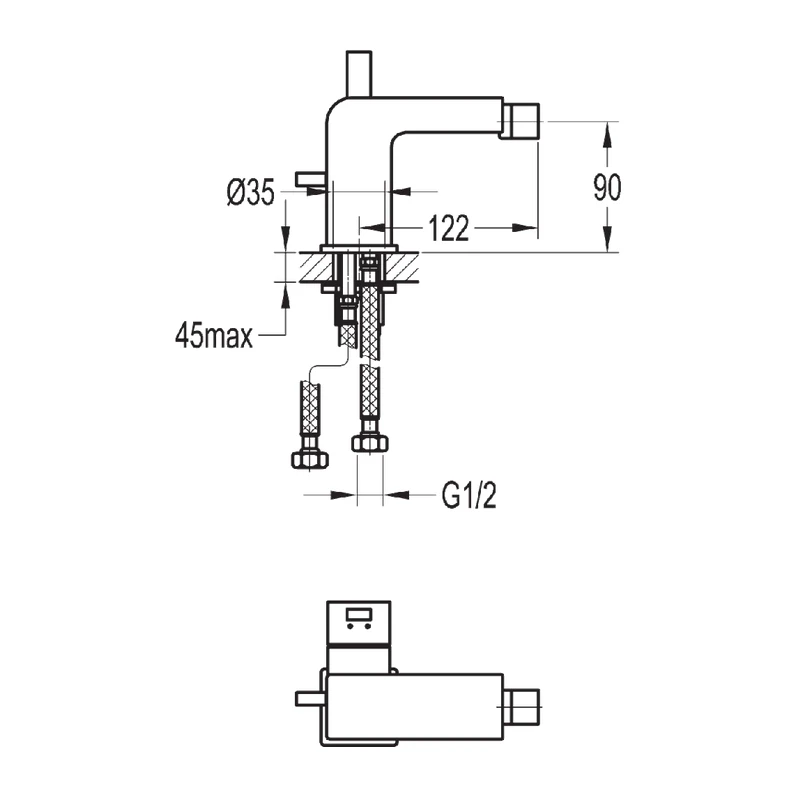 Flova Str8 Single Lever Bidet Mixer With Clicker Waste 4 Flova Str8 Single Lever Bidet Mixer With Clicker Waste - Image 2