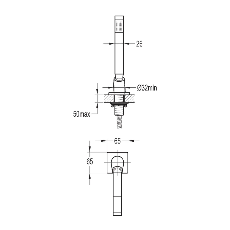 Flova Str8 Deck Mounted Pull Out Handset Kit With Hose 4 Flova Str8 Deck Mounted Pull Out Handset Kit With Hose - Image 2