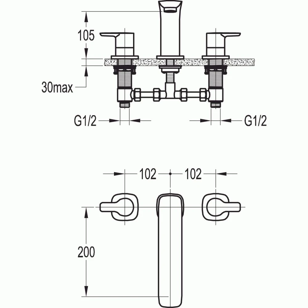 Flova Urban 3-Piece Bath Mixer 4 Flova Urban 3-Piece Bath Mixer - Image 2