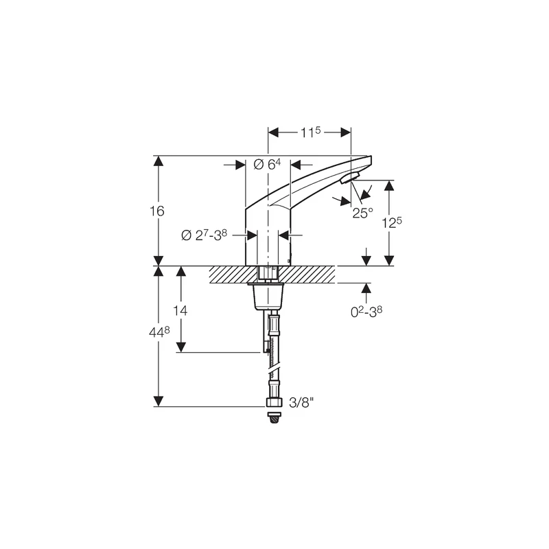 Geberit Washbasin Tap 185, Battery, Without Mixer 4 Geberit Washbasin Tap 185, Battery, Without Mixer - Image 2
