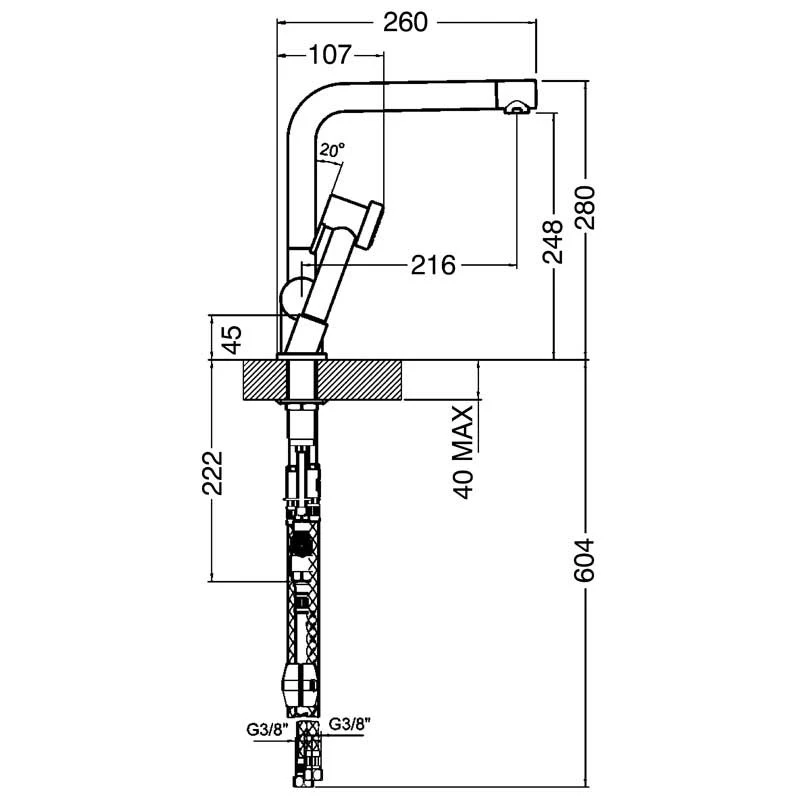 Gessi Oxygen Kitchen Sink Mixer 16556 Chrome 4 Gessi Oxygen Kitchen Sink Mixer 16556 Chrome - Image 2