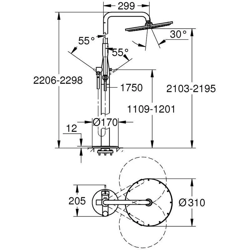 Grohe Essence Free Standing Shower Mixer Tap 23741 4 Grohe Essence Free Standing Shower Mixer Tap 23741 - Image 2