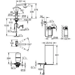 Grohe Red Duo Tap & L Size Boiler 30340 Chrome -Deals Bathroom Store grohe 30340001 3