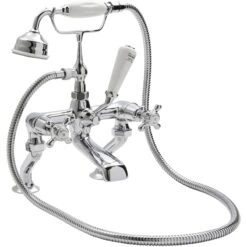 Hudson Reed White Topaz Crosshead Bath Shower Mixer Dome
