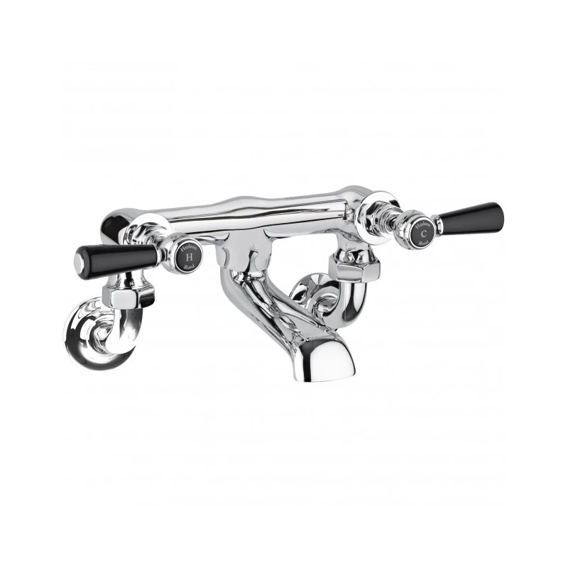 Hudson Reed Topaz Lever Hex Wall Bath Filler Tap Chrome/Black 3 Hudson Reed Topaz Lever Hex Wall Bath Filler Tap Chrome/Black