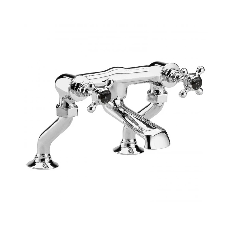 Hudson Reed Topaz Crosshead Hex Bath Filler Tap Chrome/Black 3 Hudson Reed Topaz Crosshead Hex Bath Filler Tap Chrome/Black