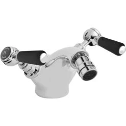 Hudson Reed Black Topaz Lever Bidet Tap Hexagonal