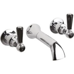 Hudson Reed Black Topaz Lever Bath Filler Hexagonal