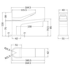 Hudson Reed Soar Mini Mono Basin Mixer Tap -Deals Bathroom Store hudson reed soa345 3