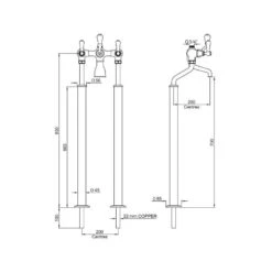 Perrin & Rowe Georgian Floor Bath Shower Mixer, Lever -Deals Bathroom Store perrin rowe 3012cp 2