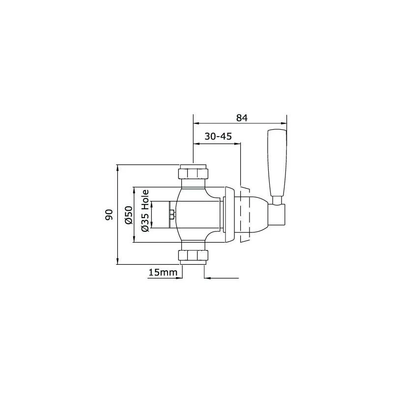 Perrin & Rowe Contemporary Single 1/2″ Wall Valve, Lever 4 Perrin & Rowe Contemporary Single 1/2″ Wall Valve, Lever - Image 2