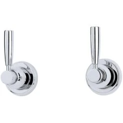 Perrin & Rowe Pair Of 3/4″ Lever Wall Valves Pewter