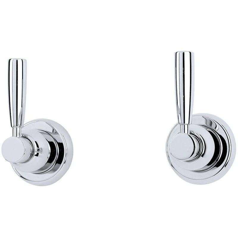 Perrin & Rowe Pair Of 3/4″ Lever Wall Valves Pewter 3 Perrin & Rowe Pair Of 3/4″ Lever Wall Valves Pewter