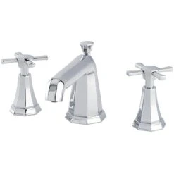 Perrin & Rowe Deco 3 Hole Basin Mixer, Cross