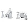 Perrin & Rowe Deco 4 Hole Bath Shower Mixer, Cross -Deals Bathroom Store perrin rowe 3149cp