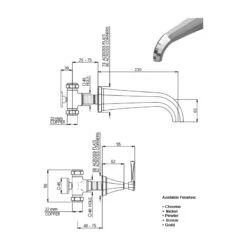 Perrin & Rowe Deco Lever 3 Hole Wall Bath Filler Nickel 5 Perrin & Rowe Deco Lever 3 Hole Wall Bath Filler Nickel -Deals Bathroom Store perrin rowe 3180ni 2