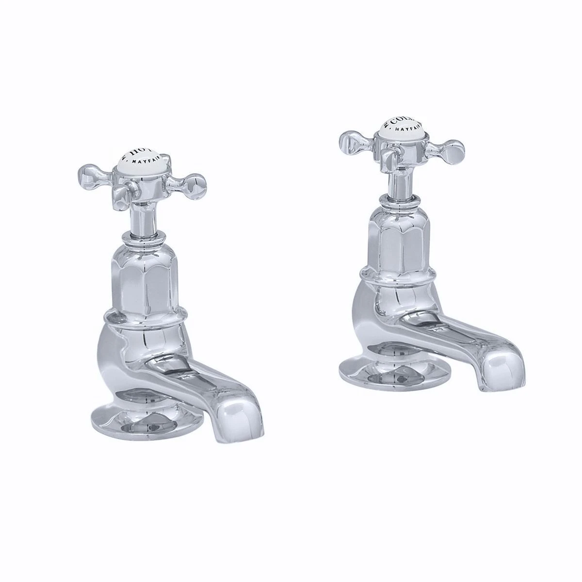 Perrin & Rowe Pair Of Bath Taps With Crosshead Handles Pewter 3 Perrin & Rowe Pair Of Bath Taps With Crosshead Handles Pewter