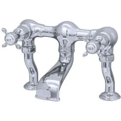 Perrin & Rowe Bath Filler With Crosshead Handles Nickel