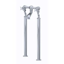 Perrin & Rowe Bath Filler Crosshead Handles & Floor Legs Nickel