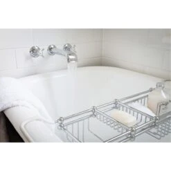 Perrin & Rowe 3 Hole Crosshead Wall Bath Set Low Spout Pewter -Deals Bathroom Store perrin rowe 3581pf 3