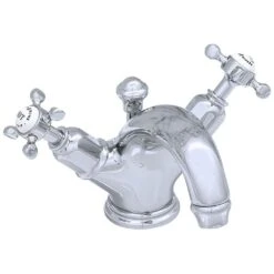 Perrin & Rowe Monobloc Basin Mixer With Crosshead Handles Nickel