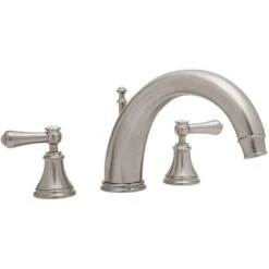Perrin & Rowe Georgian Lever 3 Hole Bath Filler 255mm Spout Pewter