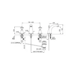 Perrin & Rowe Georgian 3 Hole High Spout Basin Mixer, Cross 5 Perrin & Rowe Georgian 3 Hole High Spout Basin Mixer, Cross -Deals Bathroom Store perrin rowe 3713cp 2