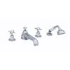 Perrin & Rowe 4 Hole Bath Set Low Spout Crosshead Handles Nickel -Deals Bathroom Store perrin rowe 3738ni