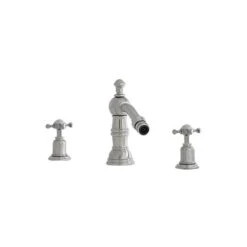 Perrin & Rowe 3 Hole Crosshead Bidet Mixer Country Spout Nickel