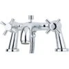 Perrin & Rowe Deck Bath Shower Mixer Crosshead Handles Pewter -Deals Bathroom Store perrin rowe 3816pf