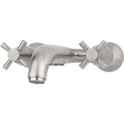 Perrin & Rowe Wall Bath Filler With Crosshead Handles Nickel